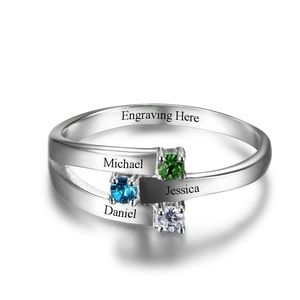Sterling Silver Personalized Name Engraved Rings